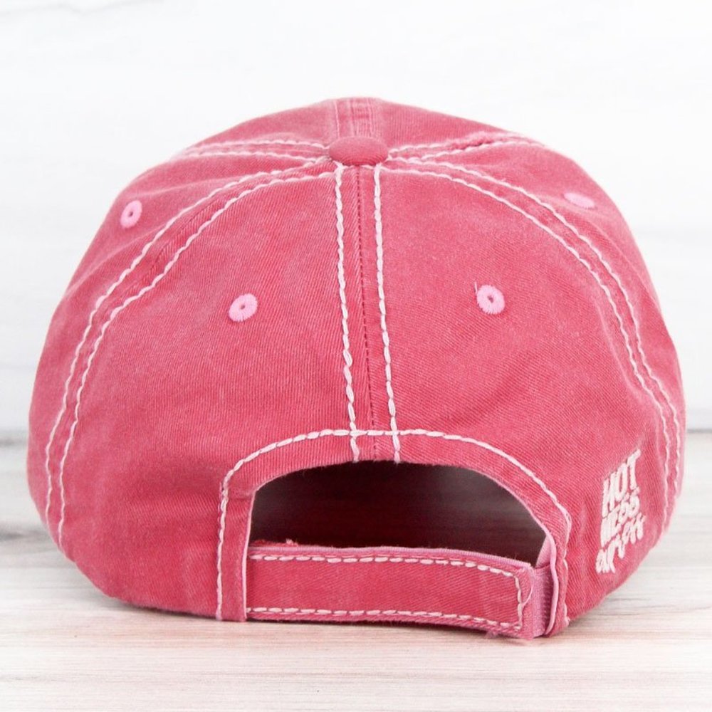 NWT Distressed Salmon Hot Mess Cap - Picture 3 of 3